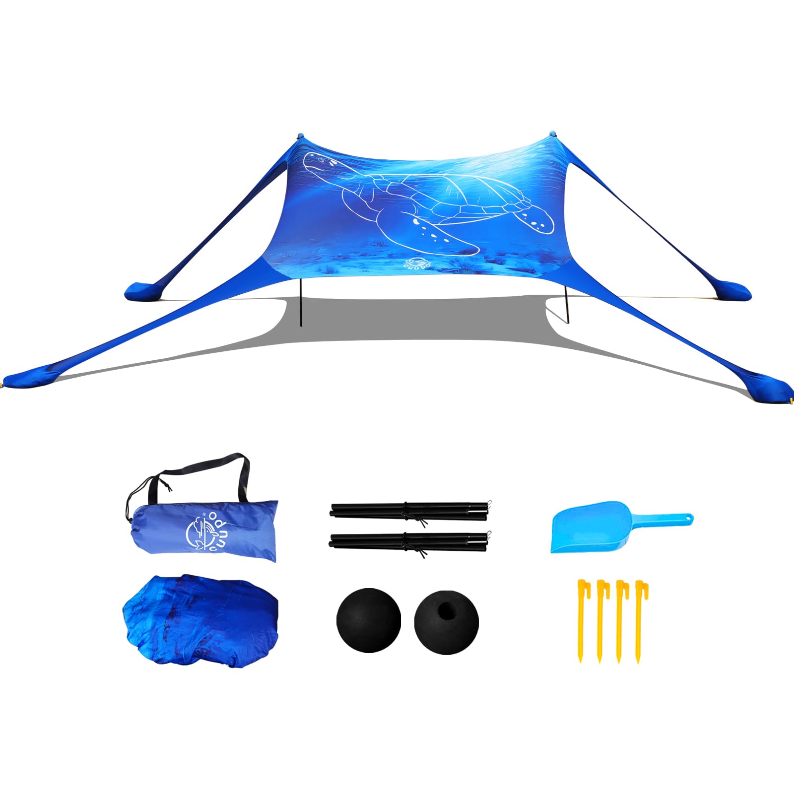 Tente de Plage Pop Up 160 x 200 cm, Impression 3D, Petite Protection Solaire, UPF50, Lycra, tentes d'extérieur, Plage, Camping,avec Barres de stabilité Tortue de mer