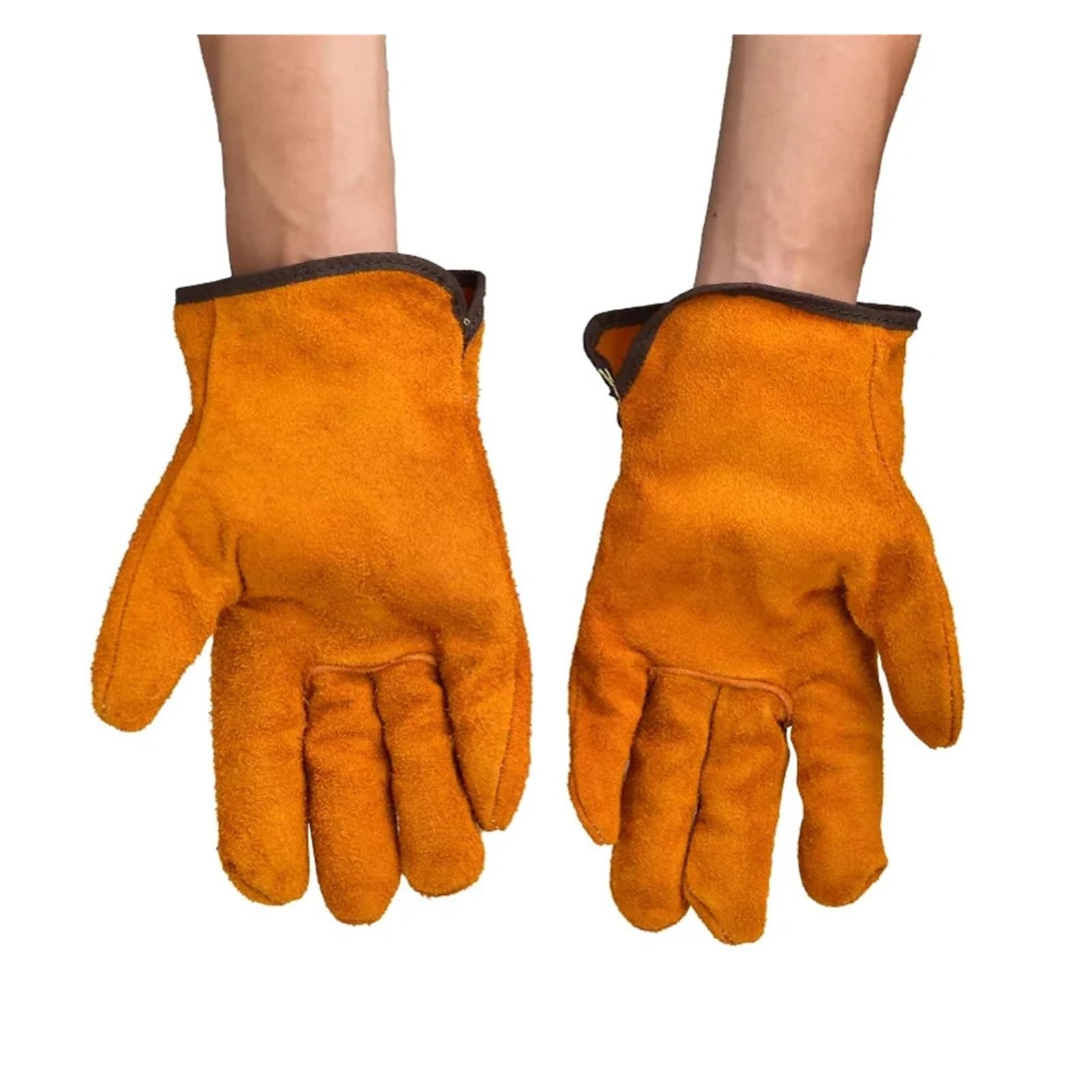 3/5/10 paia di guanti da saldatura in pelle di mucca resistenti al calore filo ignifugo lavoro pesante dito pieno(5pairs)
