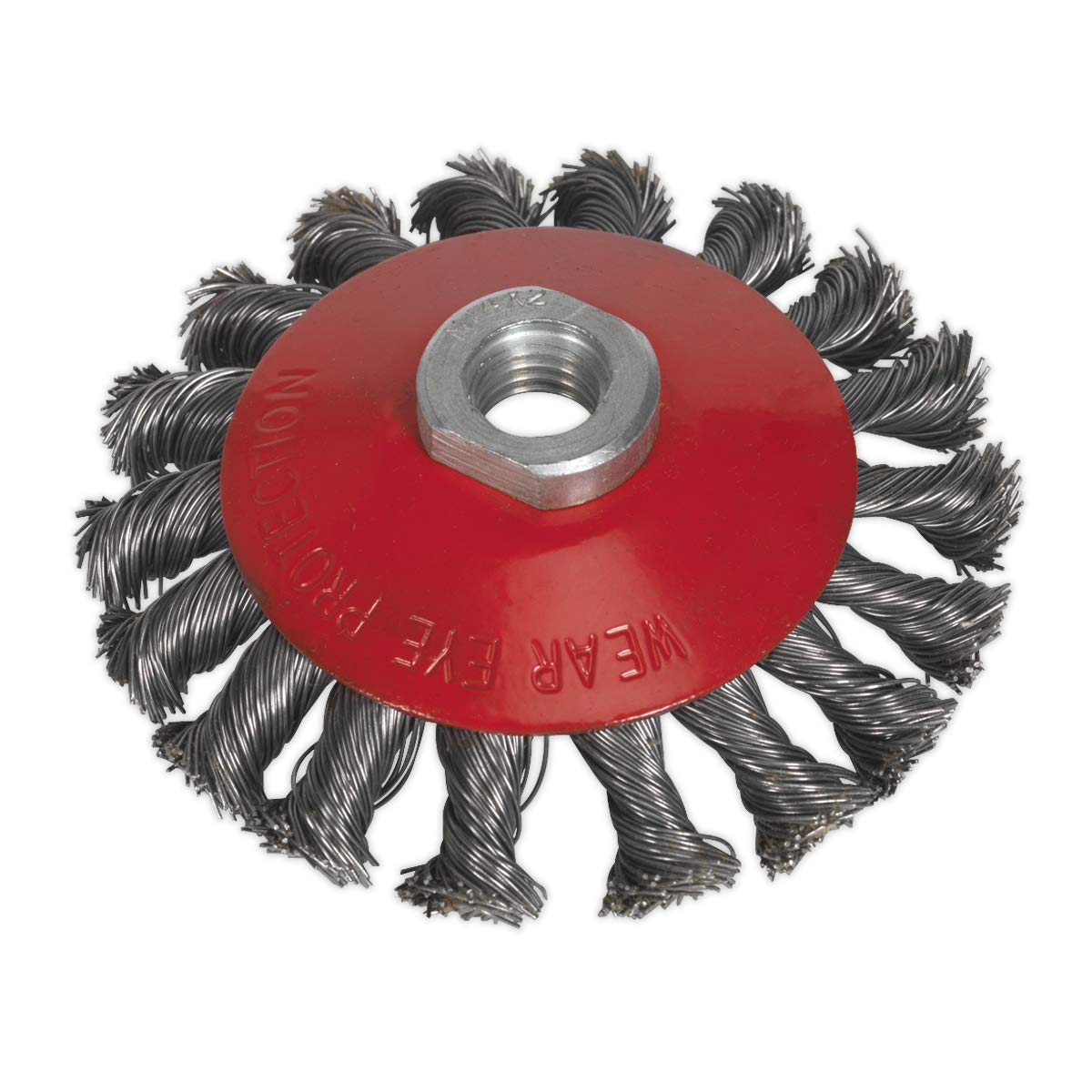 Sealey Conical Twisted Knot Wire Brush 100mm M14 Thread