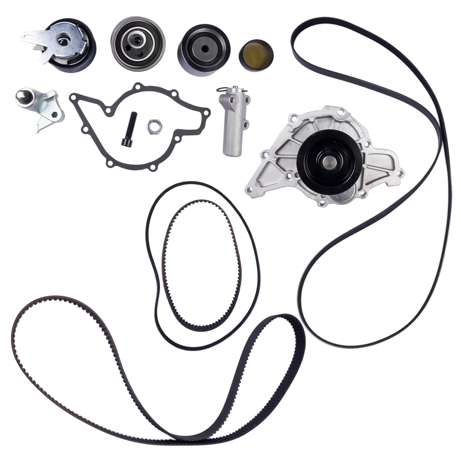 Kit de Correa de Distribución + Correa Trapezoidal Compatible con A4 A6 A8 Pa-ss at Su-perb I 2.5 TDI 059109119A 059130113J