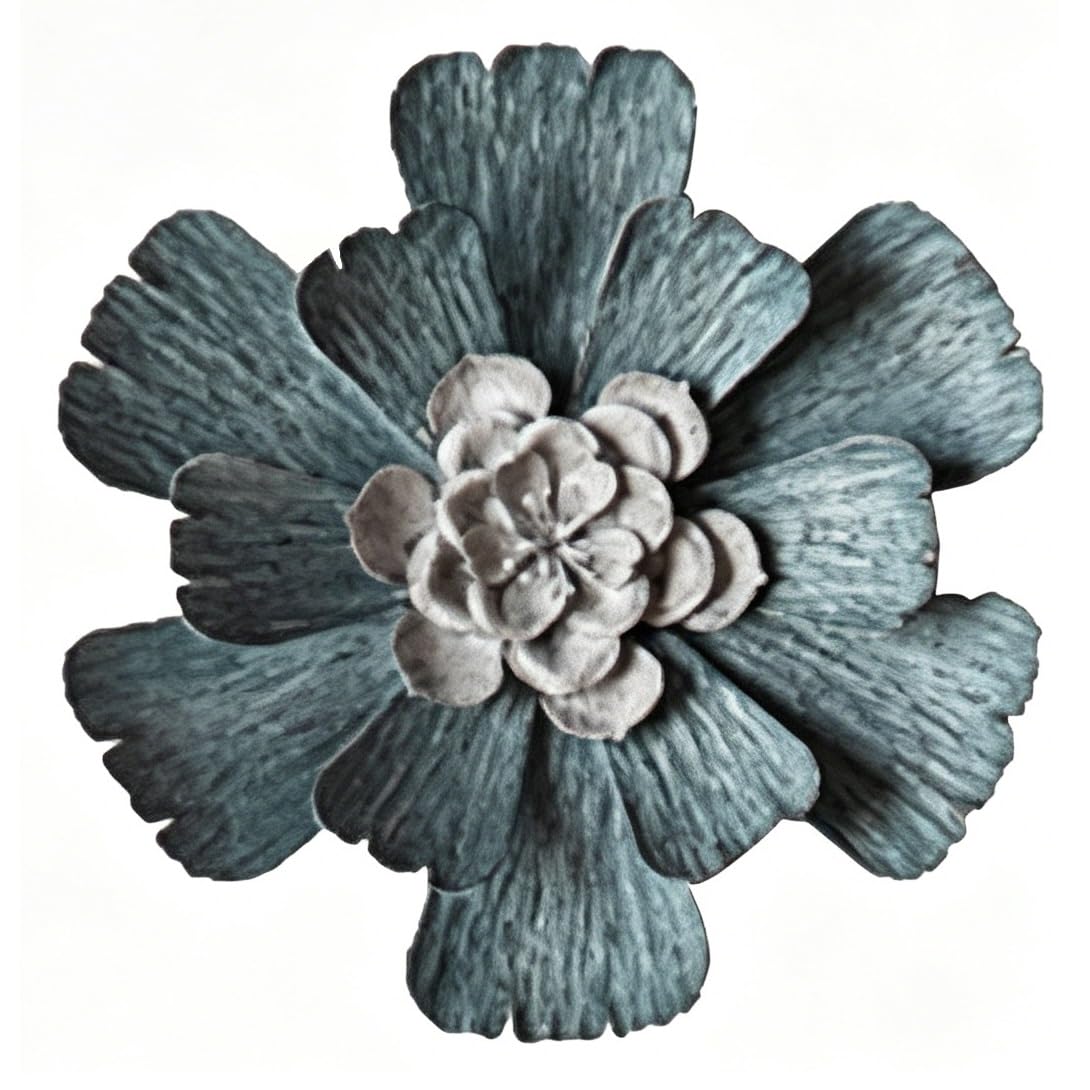 EdirFtra Rustic Iron Flower Wall Decor - 3D Succulent Art, Farmhouse Floral Decor