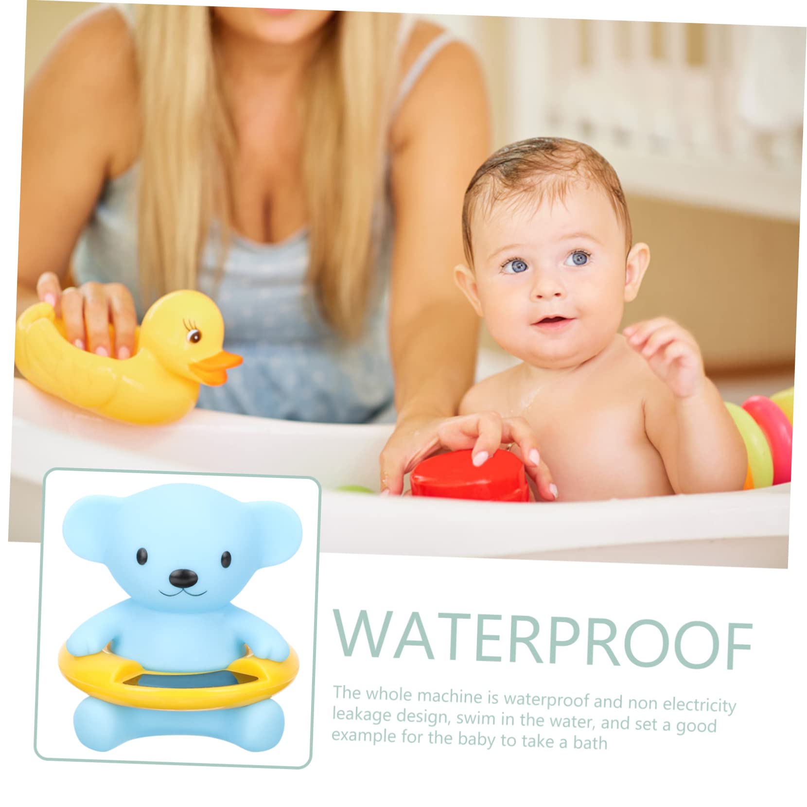 BESPORTBLE 3pezzi Termometro Galleggiante Per Bagno Per Forma Di Orsetto Misuratore Di Temperatura Per Piscine e Vasche Idromassaggio Con Display Digitale e Design Adorabile Giocattolo e