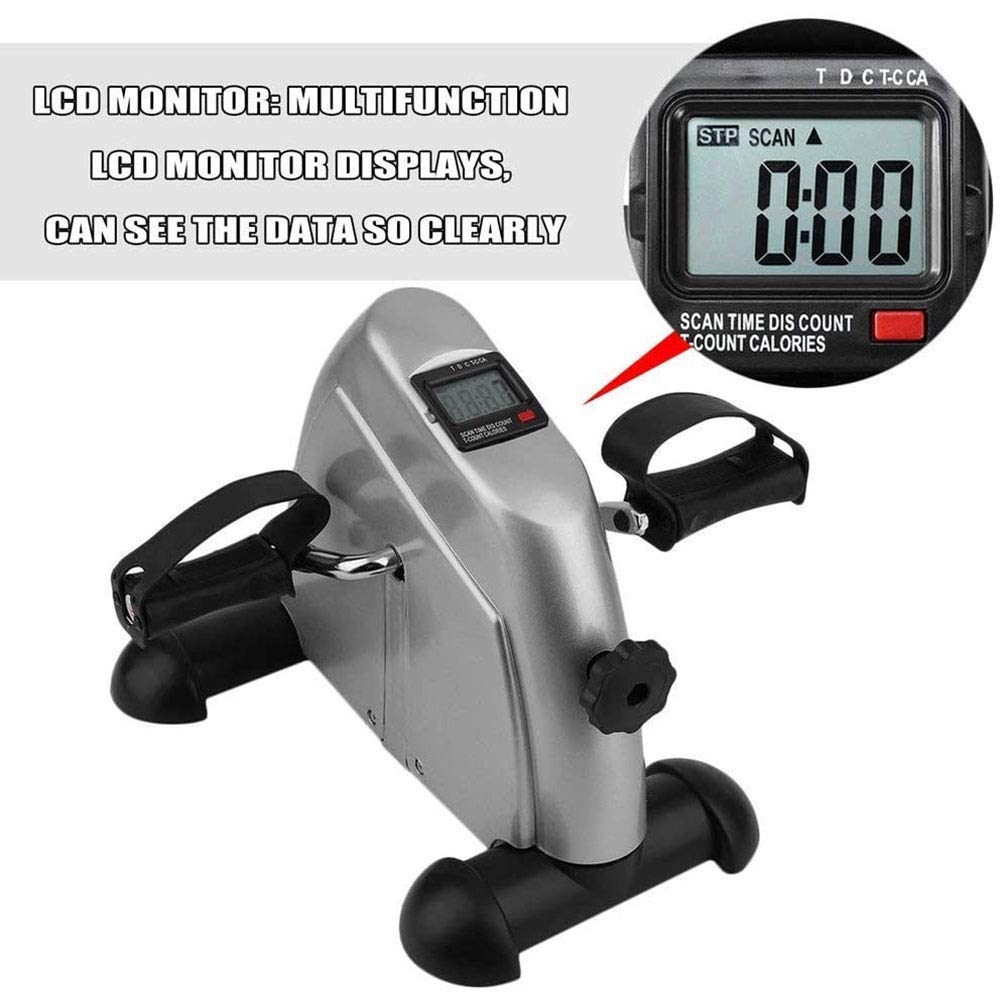 Mini rower treningowy do ćwiczeń przenośny domowy rower rowerowy na nogi, biurko domowe, siłownia z wyświetlaczem LCD i regulowanym pokrętłem oporowym, na siłownię, fitness