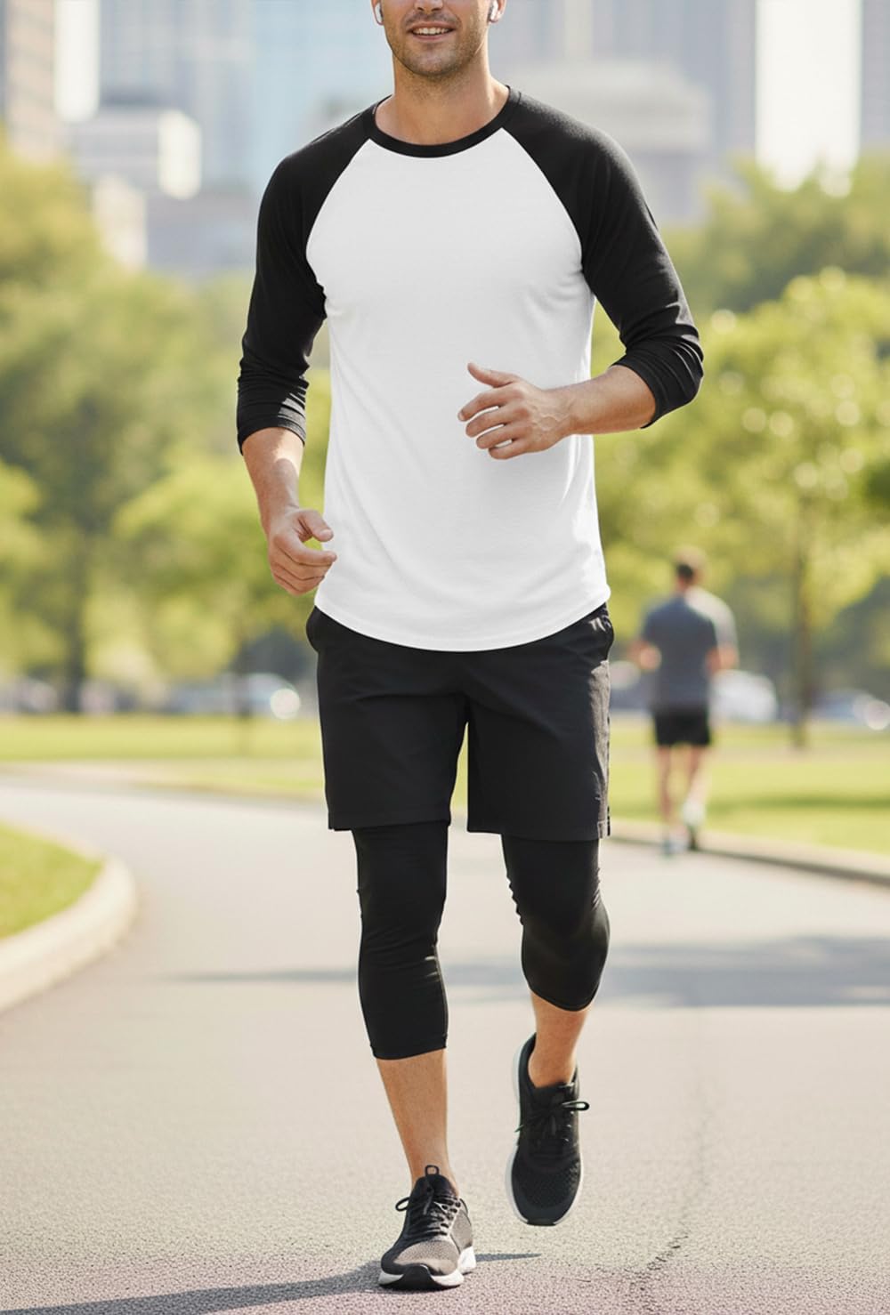 Men's Raglan Baseball Tee Shirt - Cotton Two Tone Casual Athletic Top - Image 6