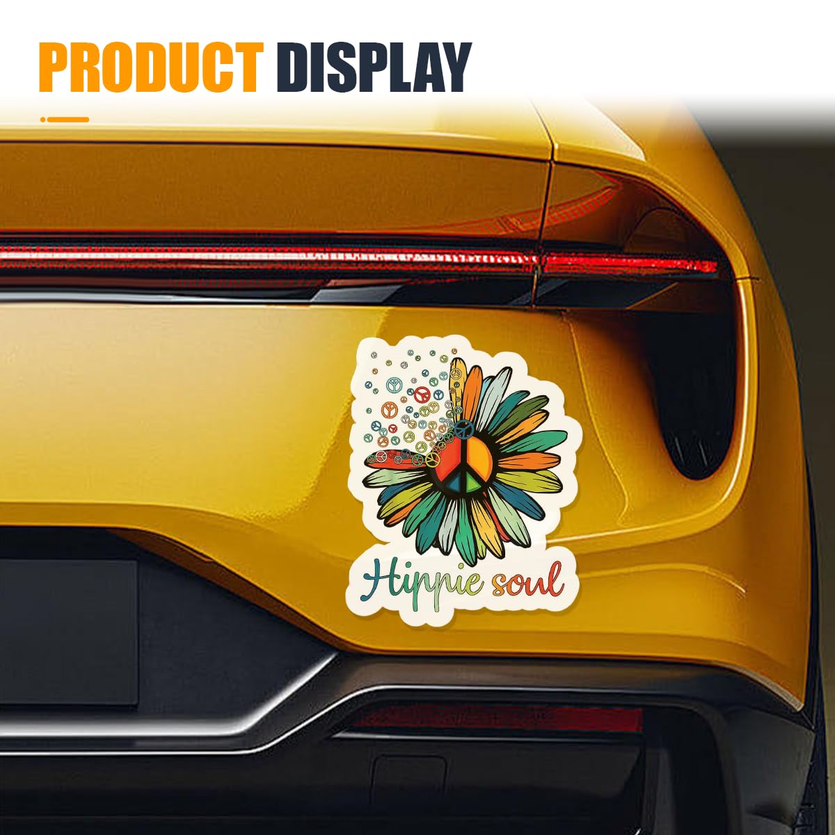 YoRise Peace Sign Hippie Soul Flower Car Stickers Waterproof Vinyl Car Decorations Cute Flower Automotive Exterior Accessories for — view 5