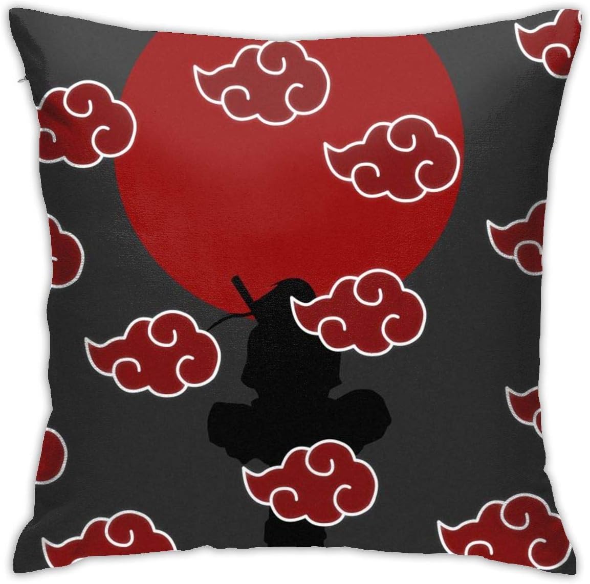 XUSHEJA Naruto Uzumaki Uchiha Sasuke Anime Throw Pillow Covers Modern Home Decorative Square Soft Indoor/Outdoor Hidden Zipper Pillowcase Cushion Covers for Sofa Bedroom Couch Car Office 18 X18 in