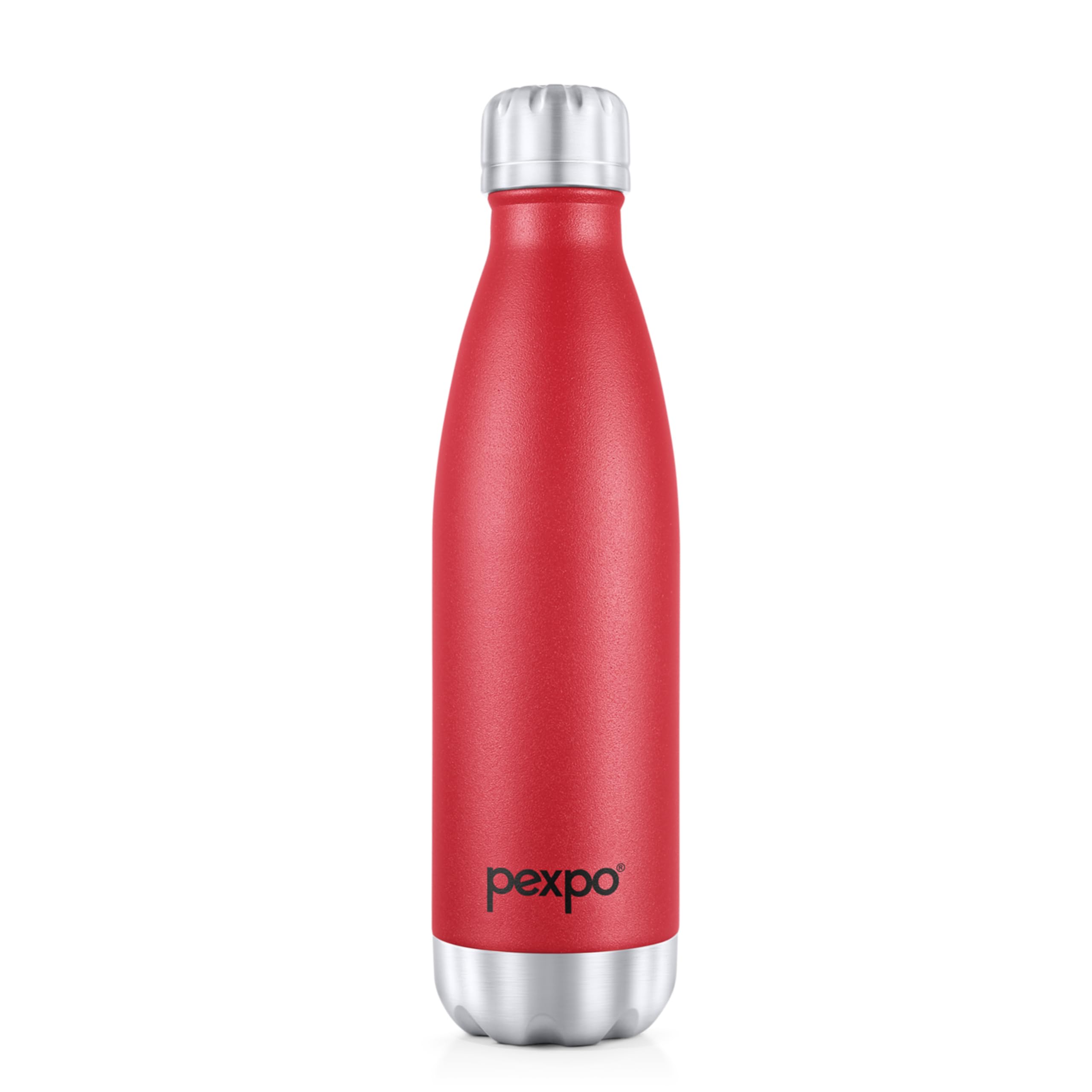 Go24 pexpo Water Bottle 500ml | Hot and Cold Flask | ISI Certified Steel Bottle | 3 Layer Insulation | Leakproof | for Home, Office | 2-Year Warranty |Electro| Crimson Red