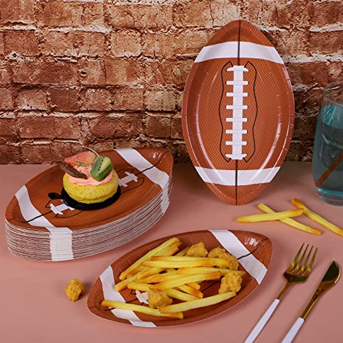 Adxco AX2675 50 Pieces Football Shaped Disposable Paper Plates Football Party Plates Football Party Supplies thumb #3