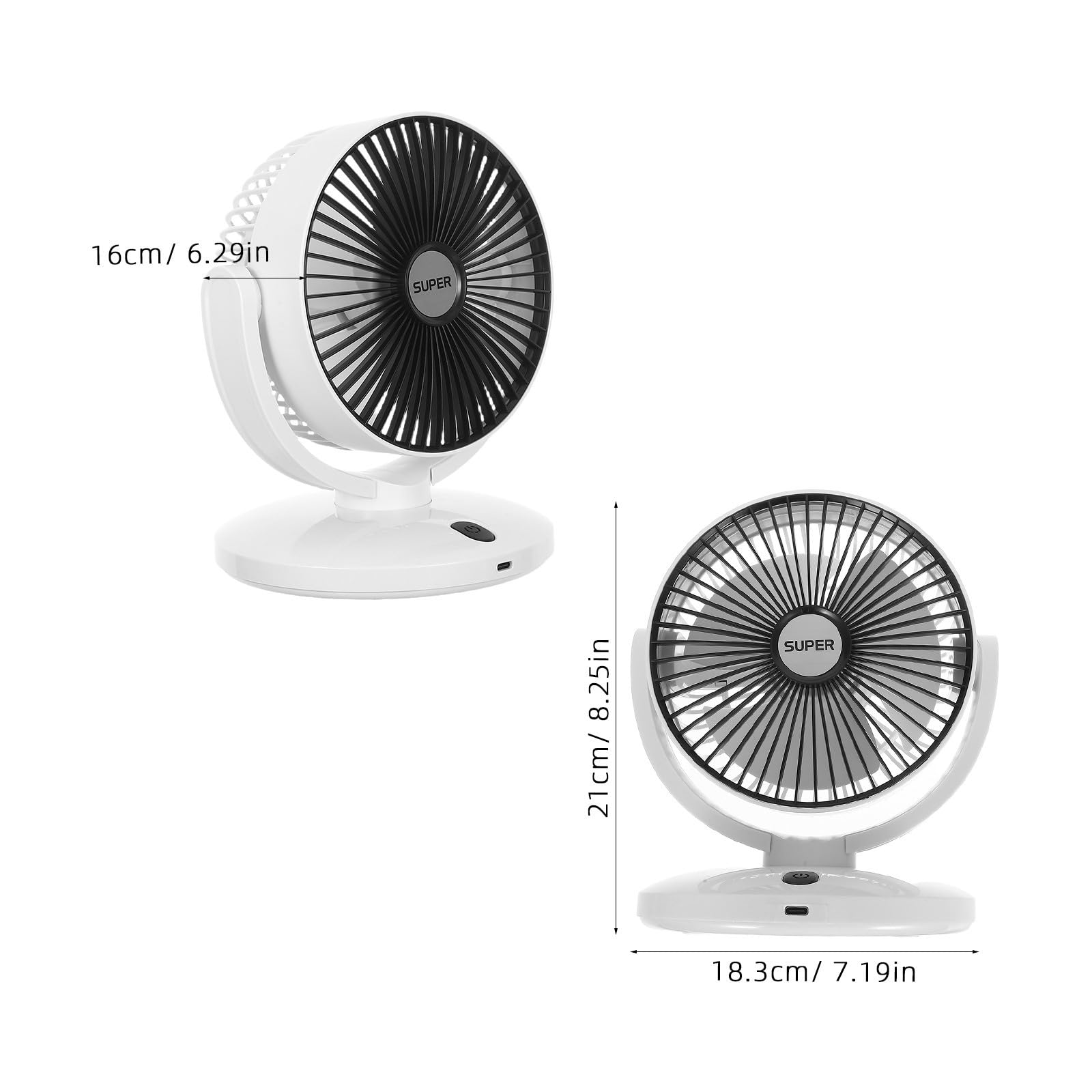 Ventilador de Mesa Portátil Recargable por USB Diseño Portátil y Simple para Uso en Escritorio, Adecuado para Estudiantes y Oficina