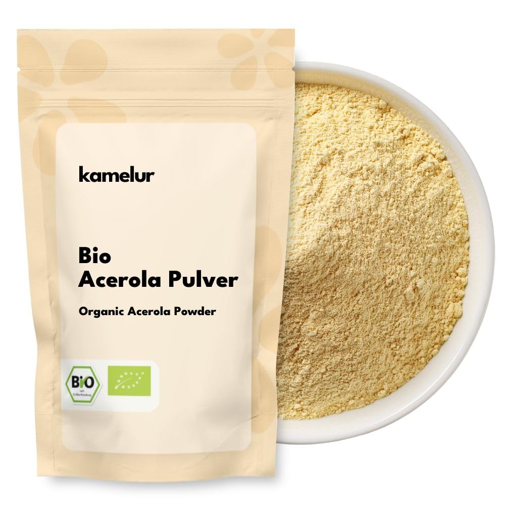 Kamelur BIO Acerola Pulver - 500g - Pulver aus ganzen Bio Acerola Kirschen