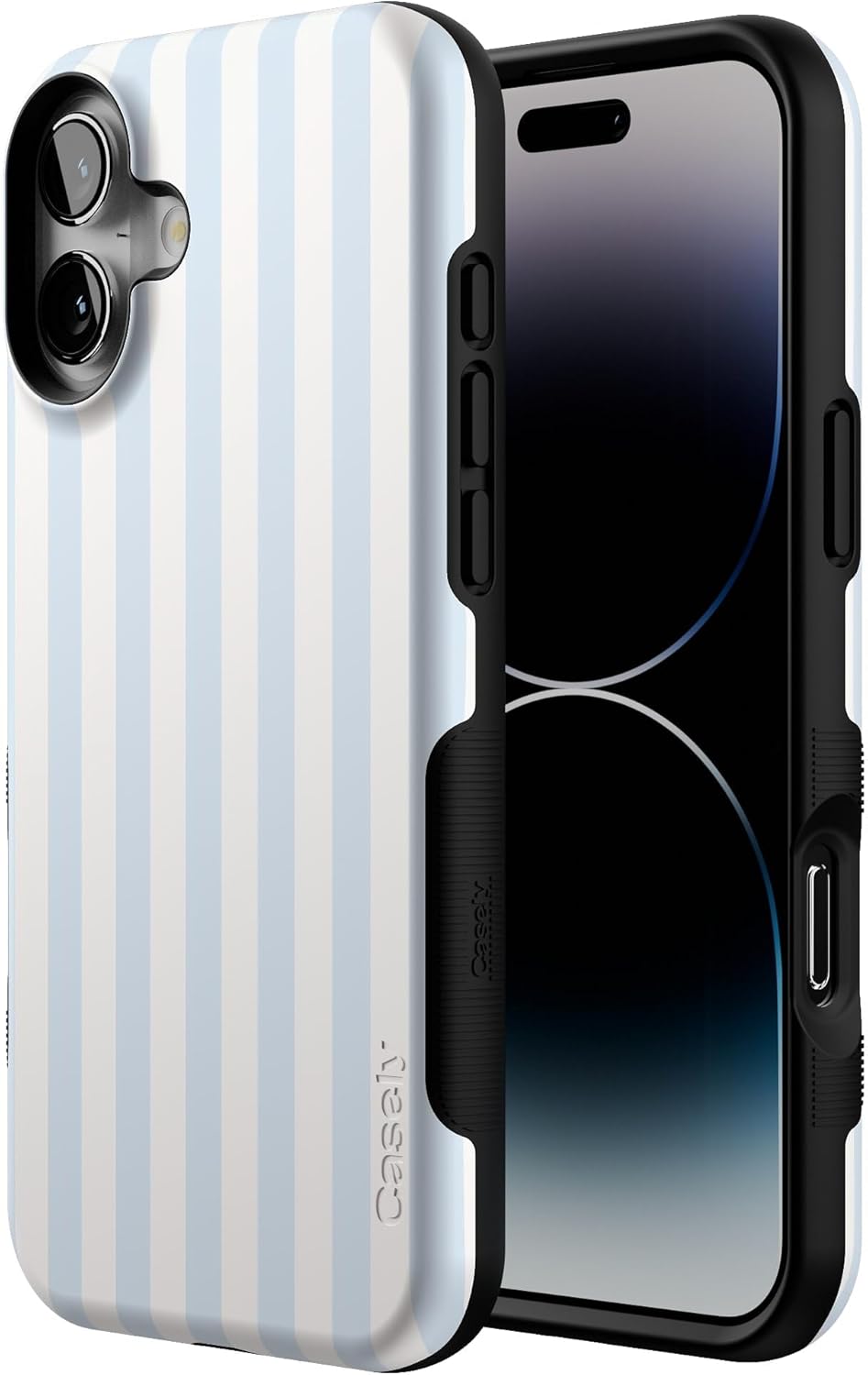 Casely iPhone 16 Case | Blue Stripes | Sunday Best | Bold Protective Design | Compatible with MagSafe