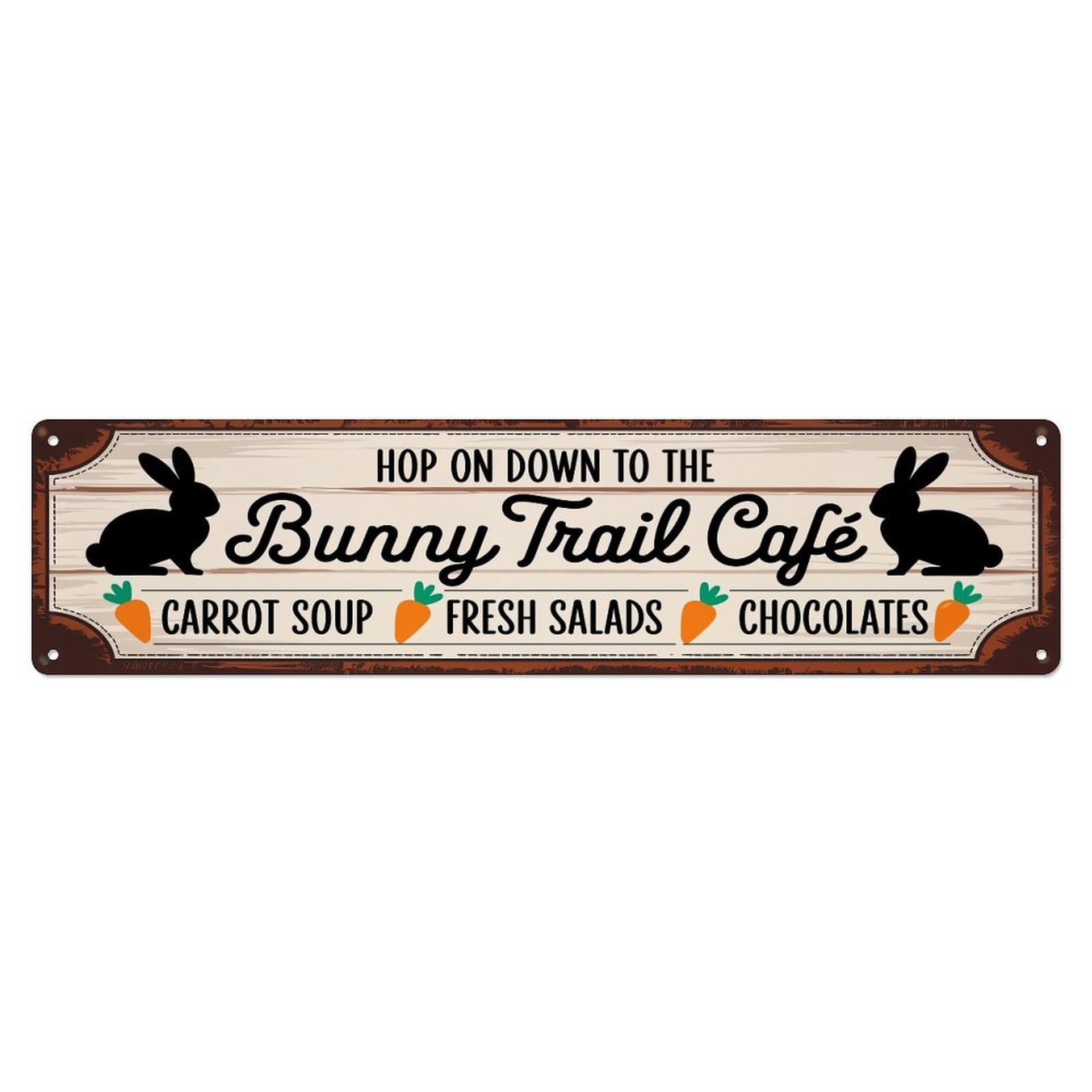 Bunny Trail Cafe Sign Design Metal Tin Sign Plaque