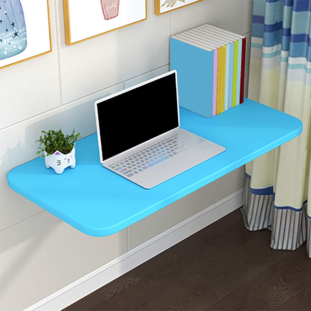 Table pliante en bois bleu avec support mural rabattable pour petit espace