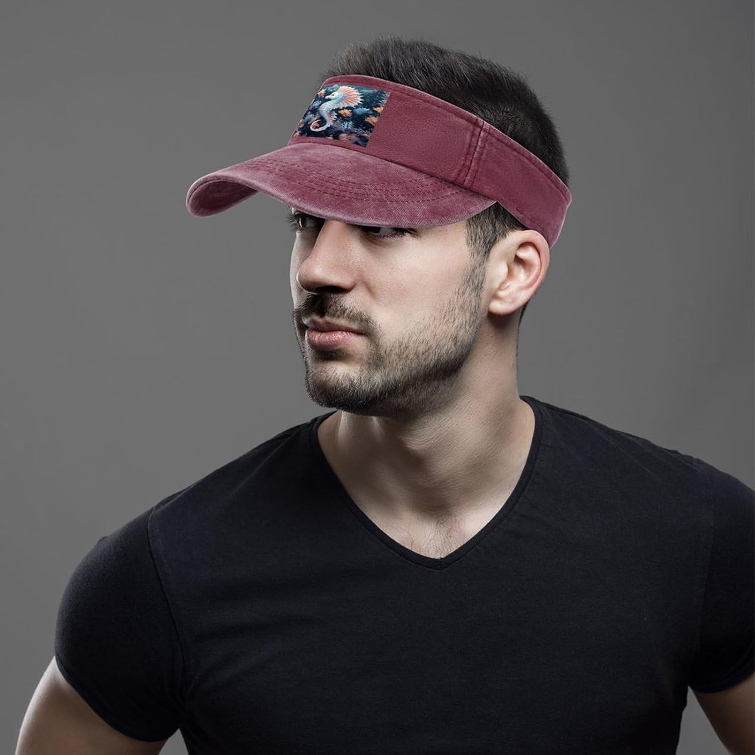 Seahorse and Starfish Sun Visor Hat for Men Women image 5
