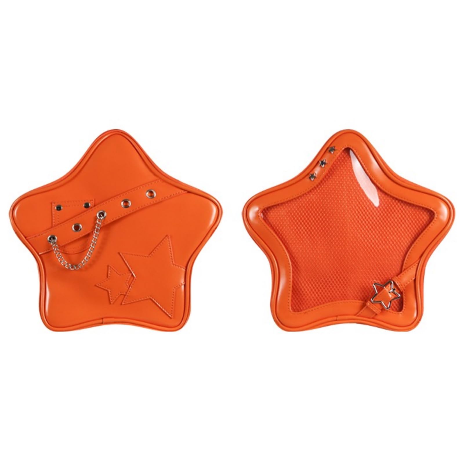 Vobomo Kawaii Ita Bag Backpack Star Pins Display Crossbody Bag with Insert Y2k Aesthetic Cute Handbag for Anime Comic Con, Orange, M, Y2k