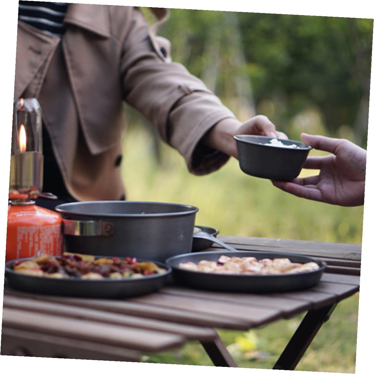 Aluminium Alloy Snack Tray Bbq Plate Lightweight Portable Camping Dinner Plate Outdoor Picnic Dish for Hiking and Travel