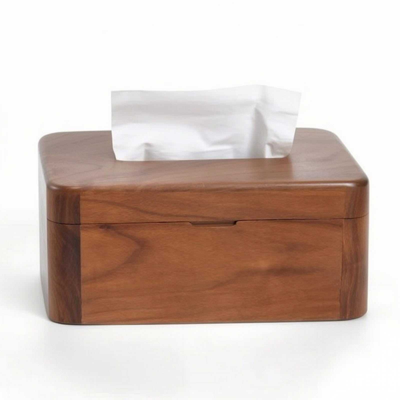 Baoblaze Porta Fazzoletti da Scrivania Scatola Porta Tovaglioli Distributore Organizer in Legno Multifunzionale E Supporto Telefono in Adatto per Scrivania, Noce, Legno Naturale, Scuro