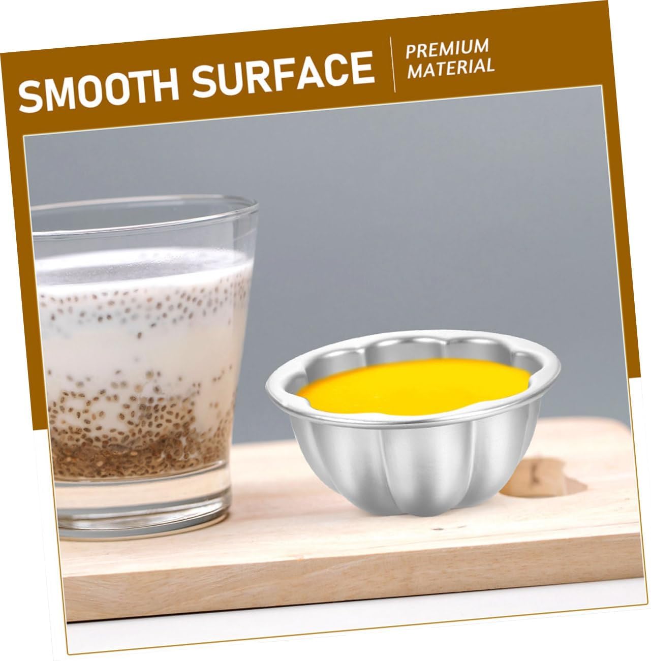 SHOWERORO 4Pcs Pudding Mold Fluted Edge Cake Cups for Baking Egg Tart and Muffin Molds Multi-use Tart Cups for Pudding and Cupcake Decorating