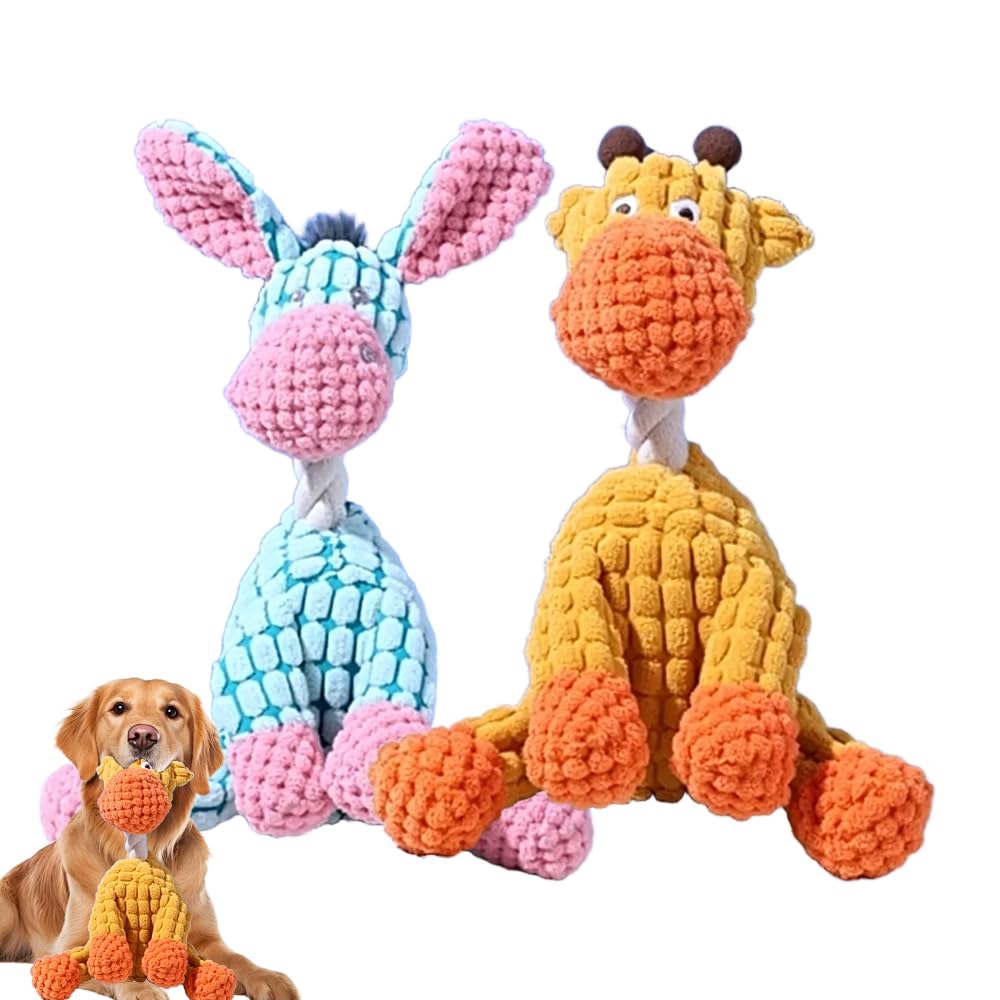 Indestructible Dog Toy, 2026 New Durable Plush Dog Toys for Aggressive Chewers, Squeaky Chew Toy for Small Medium Large Dogs Puppy Teething Toys (Y+Bl) — image 1