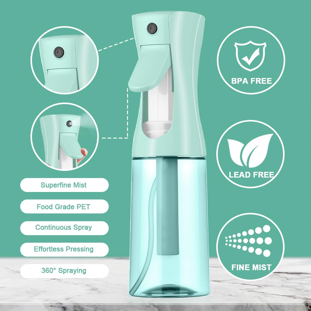 Alaoo Bottigliette Spray, 200ML Bottigliette Spray Flacone Spray Continuo Fine, Bottigliette Spray Riutilizzabile, Adatto per la Cura dei Capelli, Pelle, Piante, Degli Animali Domestici(B-Blu) - 3