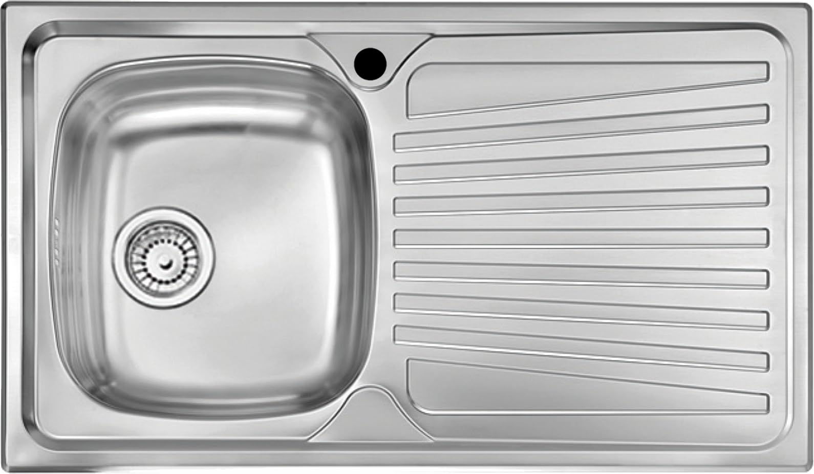 Lavello cucina Monica acciaio inox 86 x 50 cm 1 vasca stampata sinistra e gocciolatoio Made in Italy