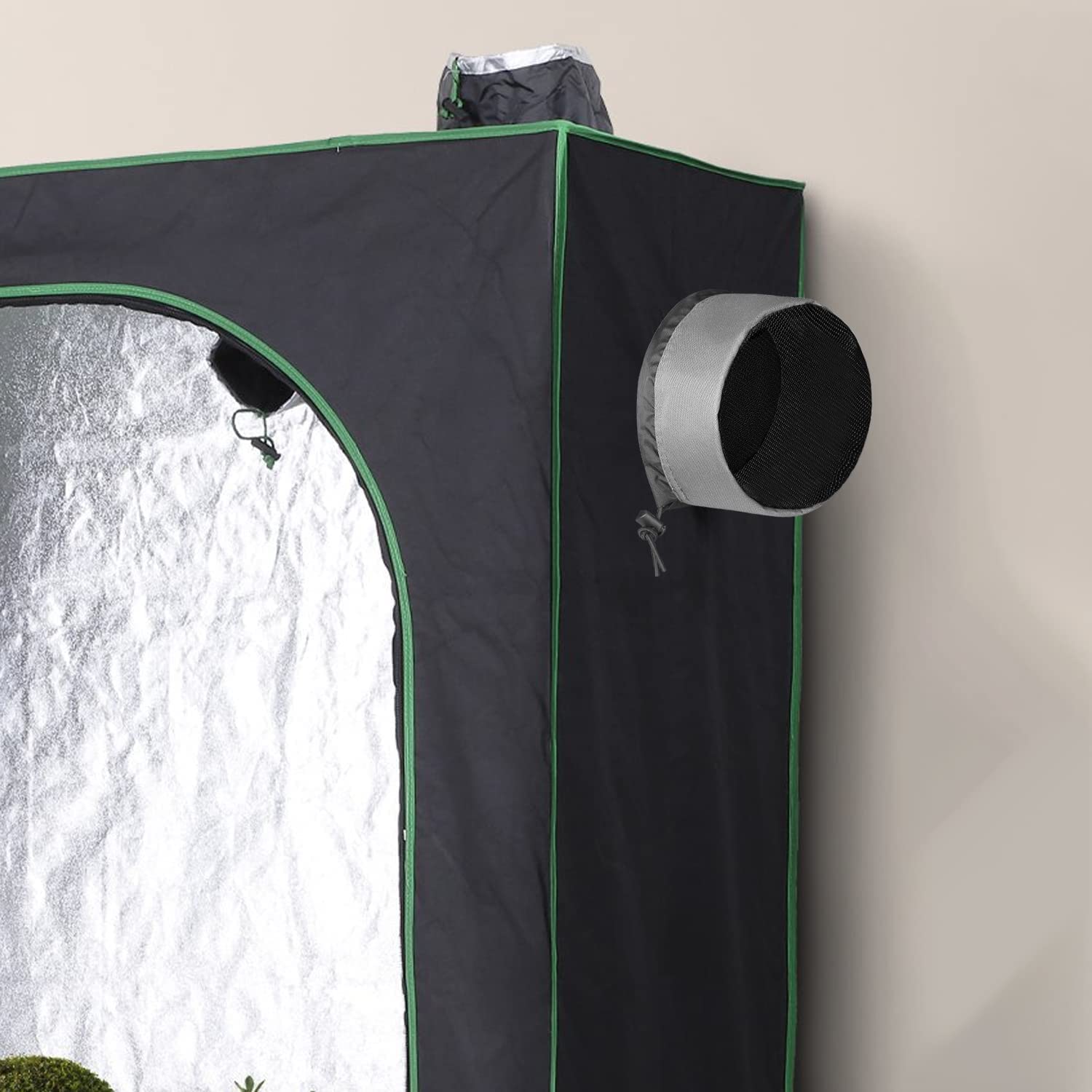 2x Entlüftungsabdeckungen Für Grow-Zelte – Wasserdicht, 600D Oxford, Mit Kordelzug (für 8" Lüftung)