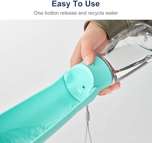 Miniatura 3 de WePet Botella de agua plegable portátil para perros, dispensador de agua para cachorros con alimentador para beber, 12 onzas, resistente a altas