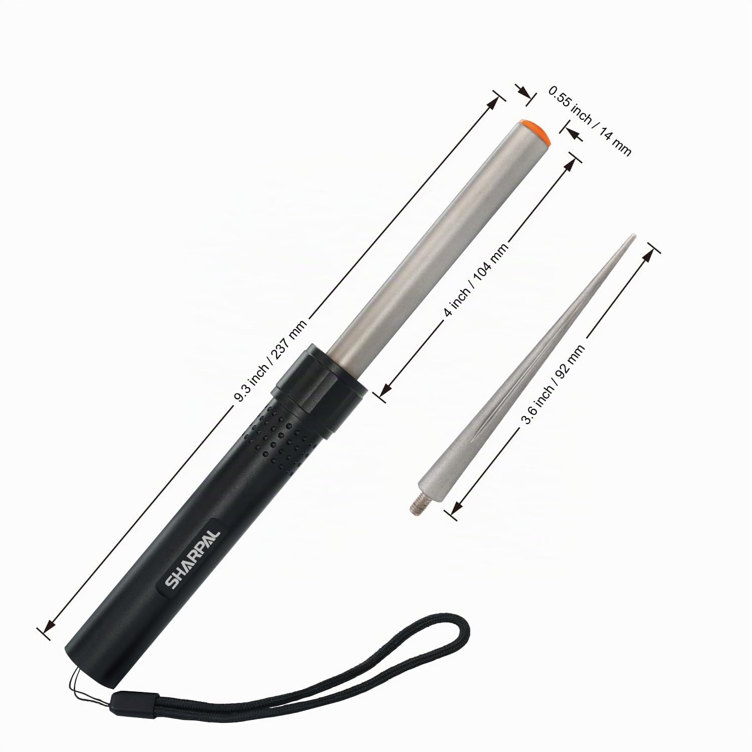 SHARPAL 178N 3-in-1 Affilatrice Barra di affilatura da 4” e 600 grani | Affila qualsiasi coltello e attrezzo con lama dritta, dentellatura e uncini | Resistente manico in alluminio