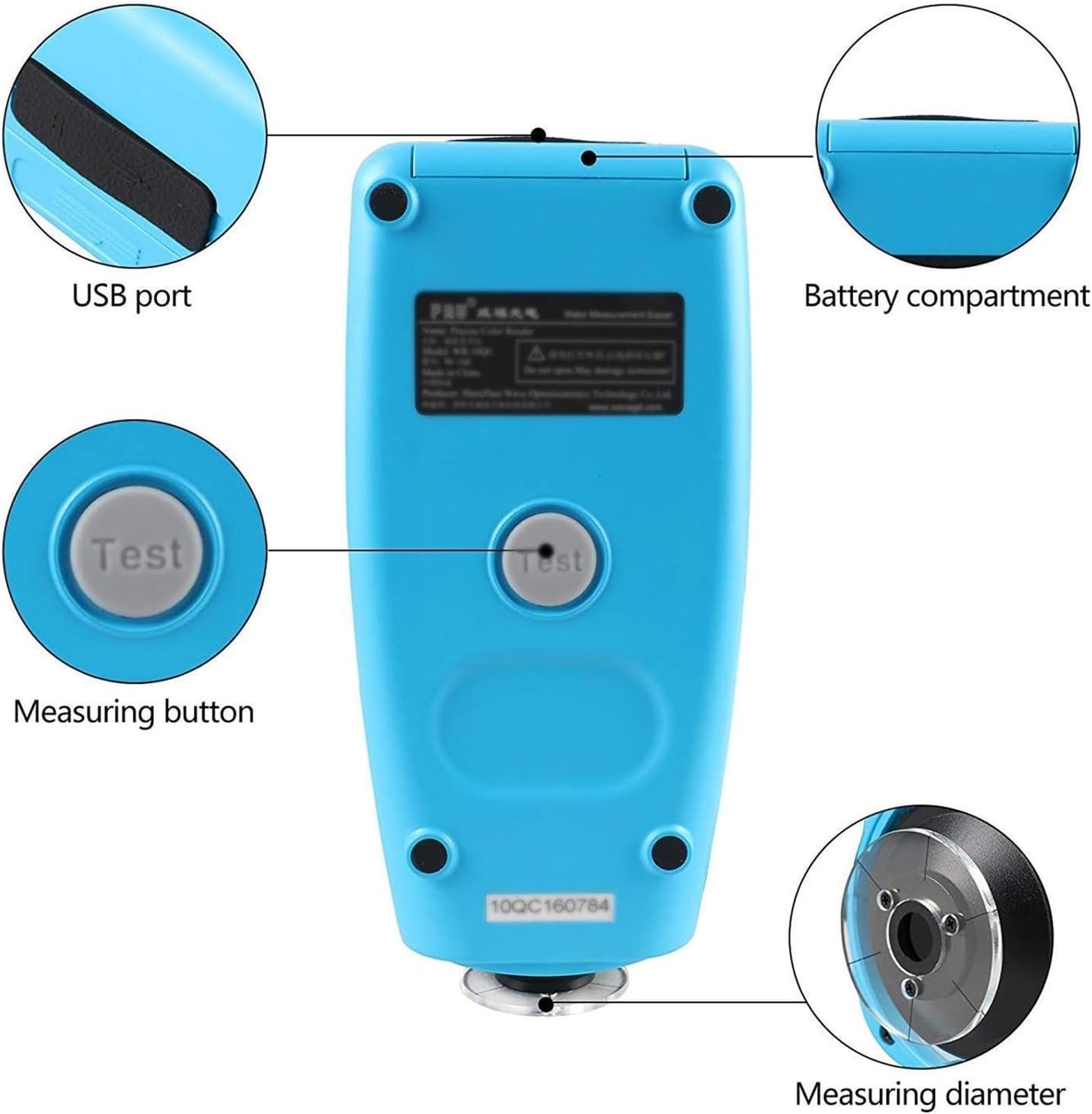 Espectrofotómetro de mano para medición de color de precisión, ideal para control de calidad industrial y controles de consistencia del color