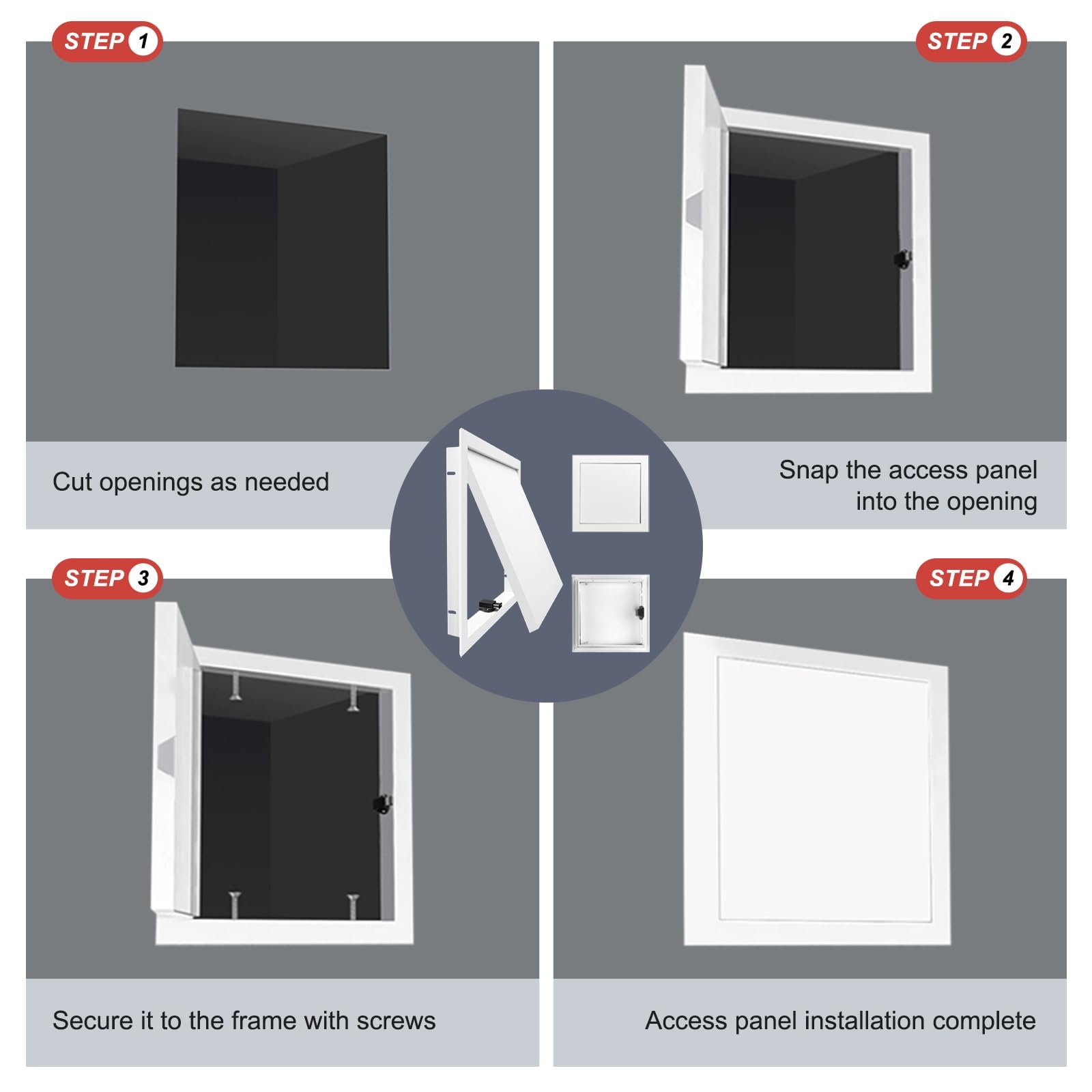 Aluminiowy Panel Dostępowy Ze Stali Ocynkowanej | Białe, wiele rozmiarów od 15x15 cm do 60x60 cm(20x40cm)