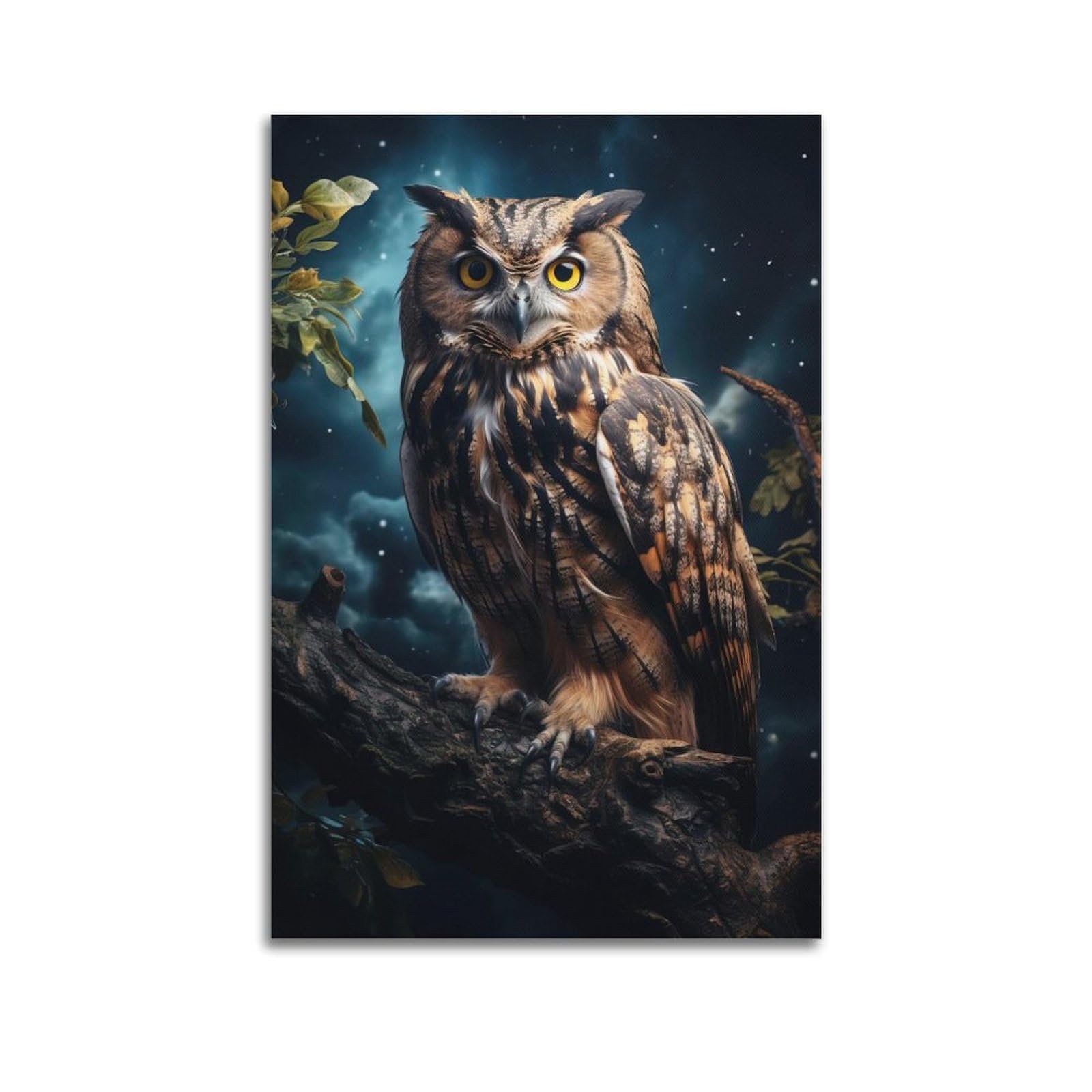 JTLFXY Bird Animal Artwork Poster Long-eared Owl Gaze Poster Decorative Painting Canvas Wall Posters And Art Picture Print Modern Family Bedroom Decor Posters 20x30inch(50x75cm)