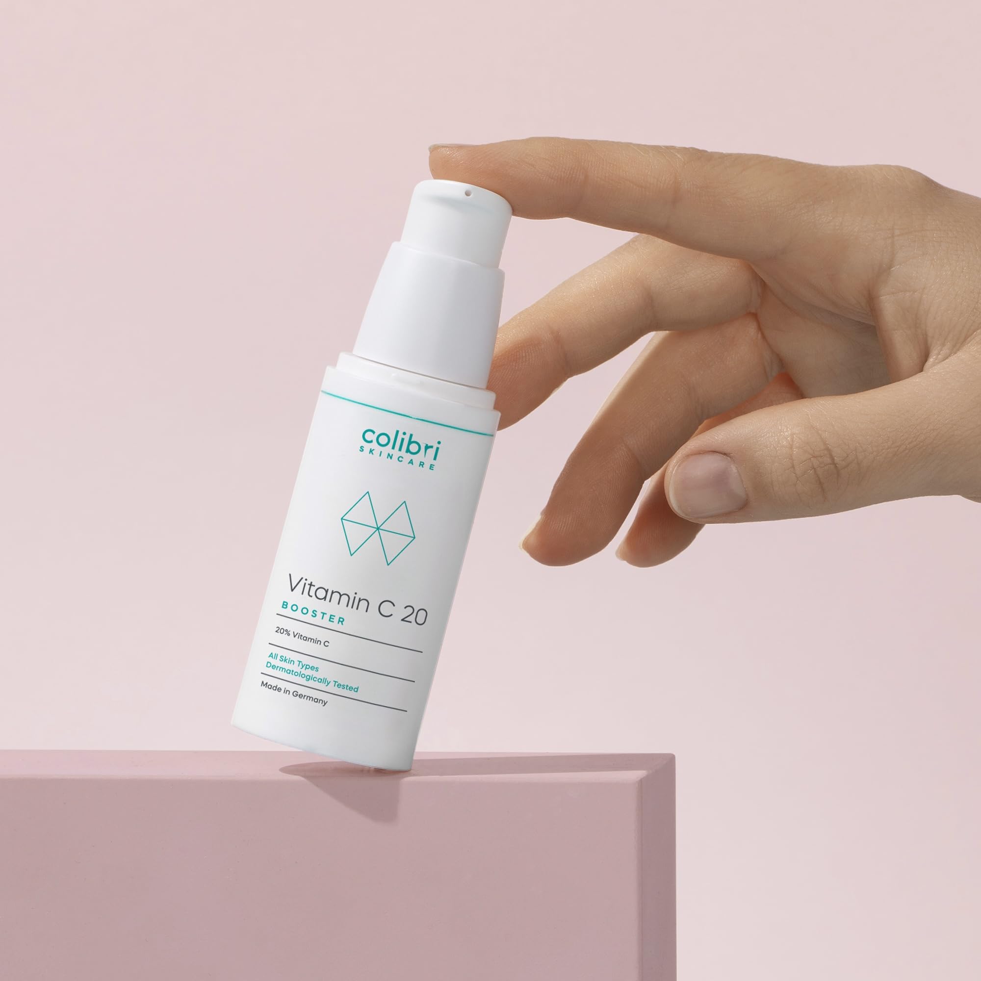 colibri skincare Vitamin C20 Booster 30ml - hochdosierte Gesichtspflege wirkt Pigmentflecken, feinen Falten und Sonnenschäden entgegen - Vitamin C Serum Gesicht - Anti Aging Serum