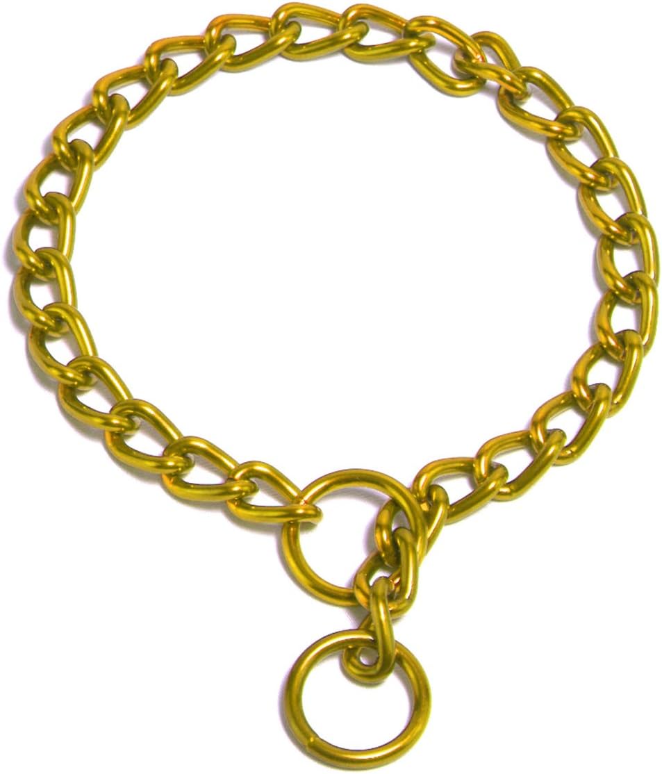 Platinum Pets Coated Chain Training Collar, 16-Inch by 2-1/2mm, 24 Karat Gold