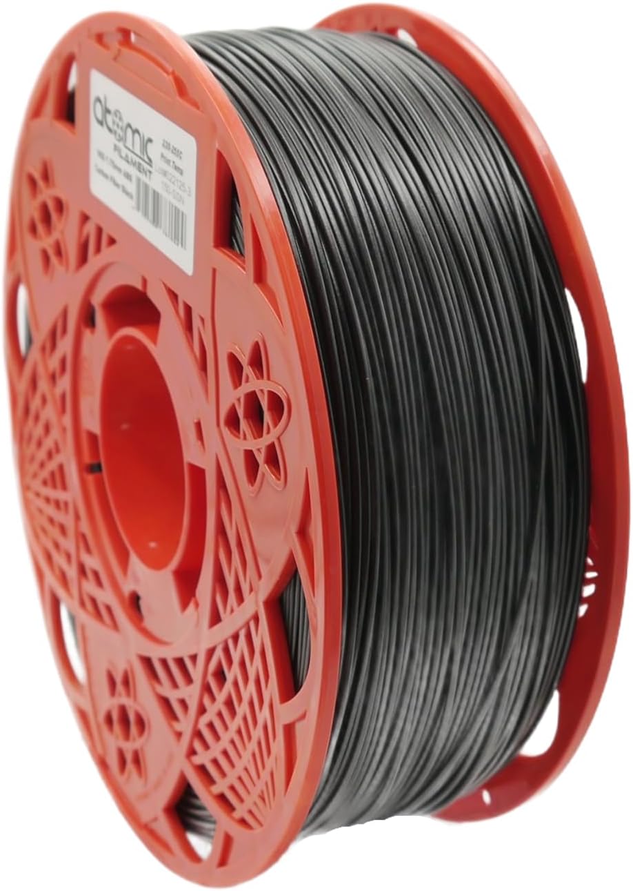 Atomic Filament ABS Carbon Fiber, 1.75mm +/-0.02mm Dimensional Accuracy 99% Probability – AMS Compatible – Fits Most FDM Printers (Ultra Black, 1KG)