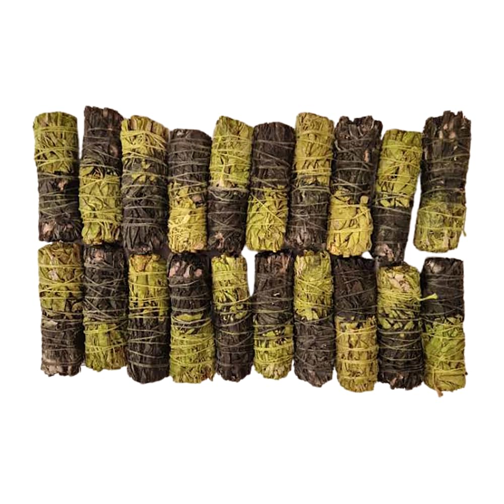 VIE Smudge Stick, Reversible Sage Green & Black, Money 4", Pack of 20