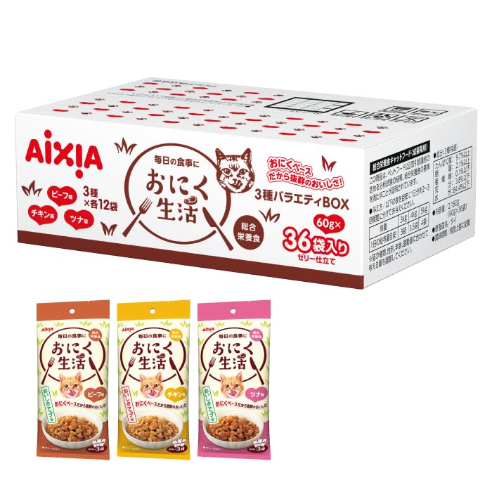 おさかな生活 おにく生活 チキン味 成猫用 総合栄養食 180g(60g×3袋)×24個セット