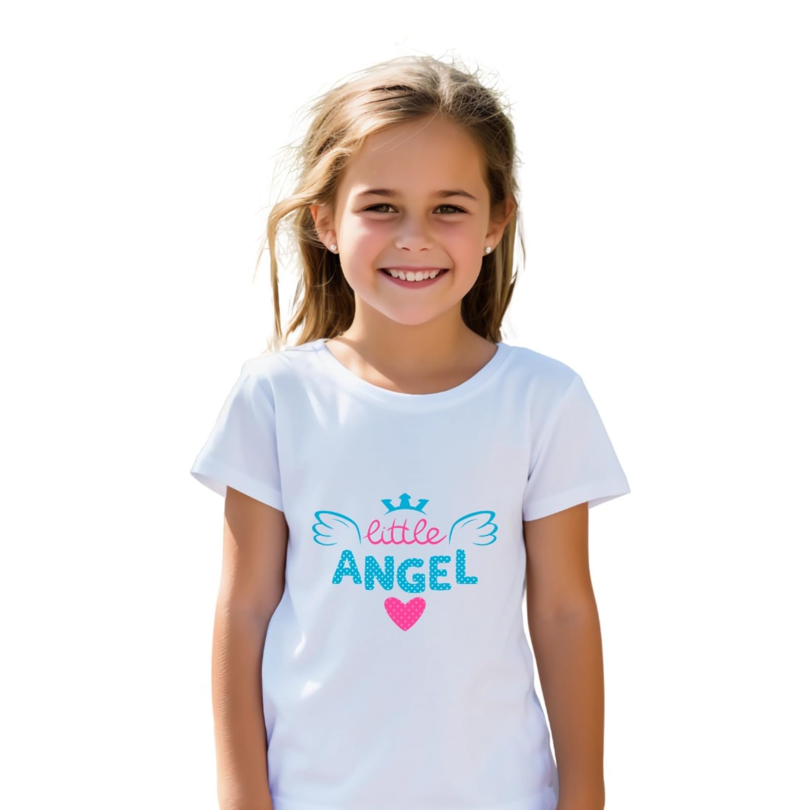 Texovibes Kids Girls Roundneck Short Sleeve T Shirts | Poly Cotton Dresses, Colorful Casual Clothes, Soft & Basic Round Neck Tee