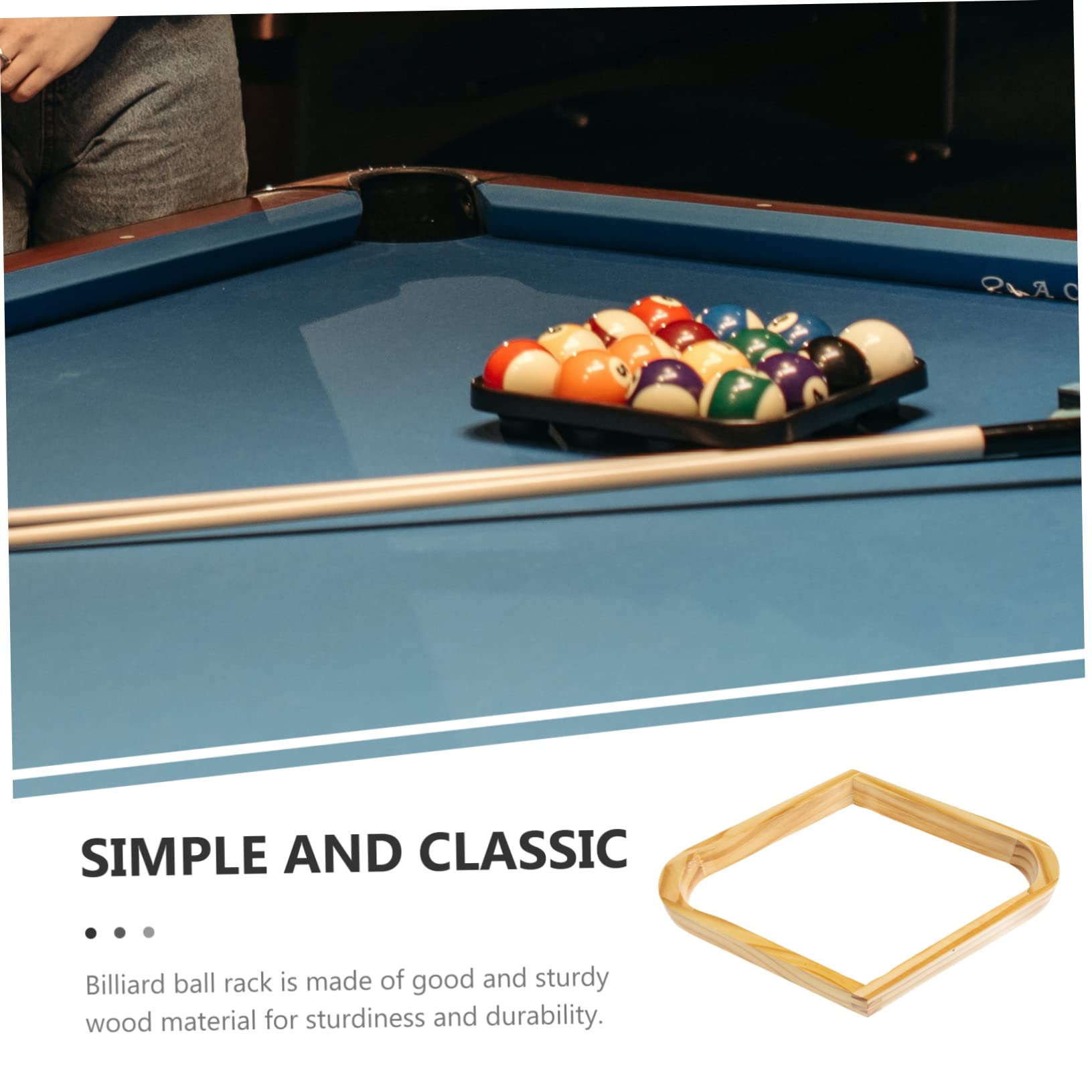 Support de Boules de Billard, Triangle de Billard, Cadre de Billard, 2 pièces, Accessoires de Table de Billard, Support de Billard en Bois(30x20.5cmx3pcs)