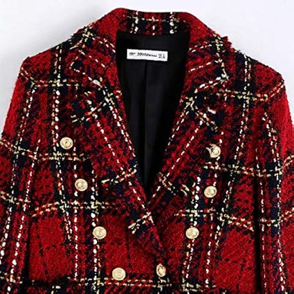 plaid tweed blazer