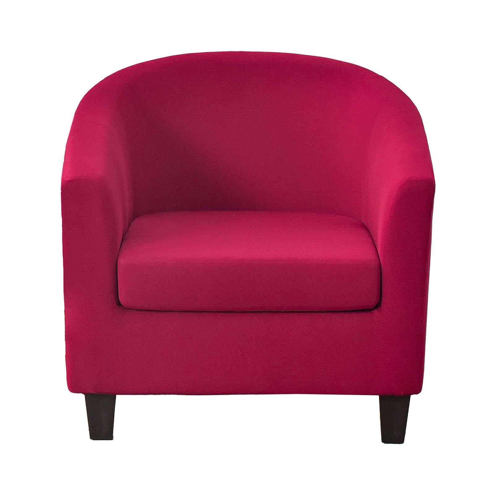 ZRCYXDW Stretch Club Chair Slipcover, Spandex 2 Pack Club Chair Cover Removable Armchair Covers Elastic Bottom Tub Chair Cover-Claret-2 Piece