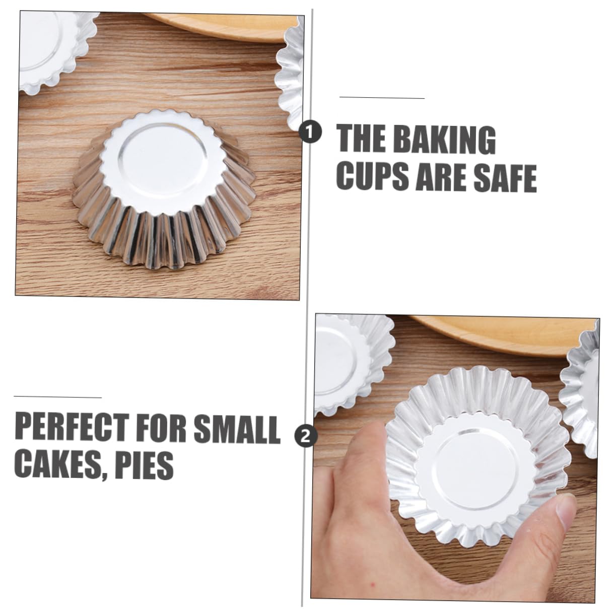 LIFKOME 100 pièces Lot de Moules à Alliage Aluminium Épais Moules à Cupcakes et Muffins Réutilisables avec Bords Festonnés Résistants Chaleur pour Pâtisserie