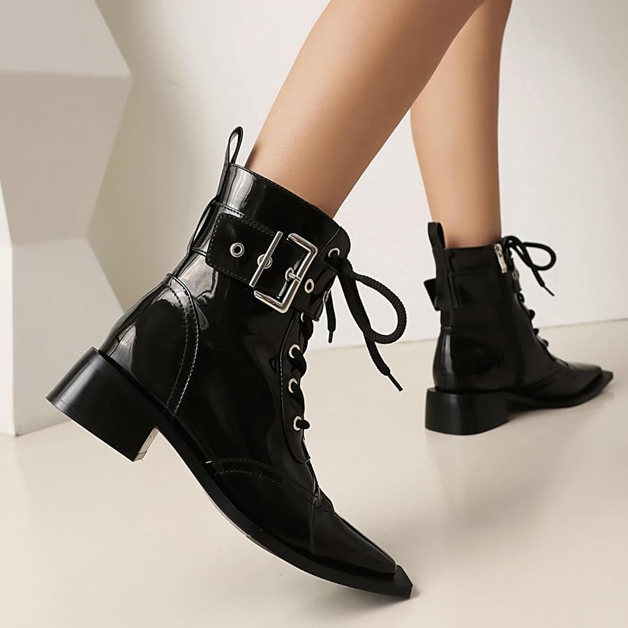 Y’s lady’s short boots black 25〜25,5cm Black Short Padded Boots by Y's on Sale