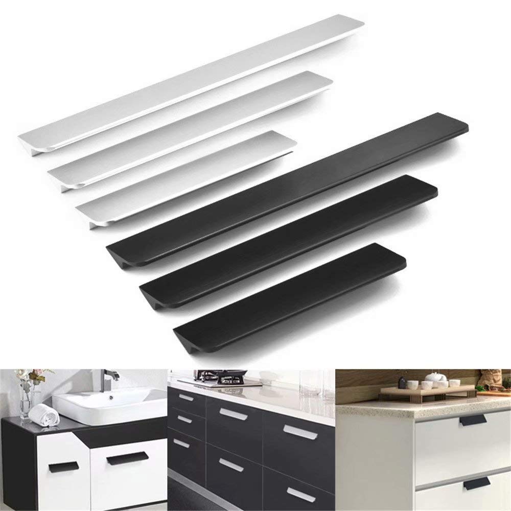 10 Stück Küchenmöbel Schrankgriffe Schrank Kommode Türgriffe Schranktürgriff Türgriffe Zugknöpfe (Schwarze Lochmitten 128 mm)