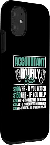 Miniatura 3 de iPhone 11 Contador Tarifas por hora Contabilidad CPA Tax Bookkeeper Caso divertido