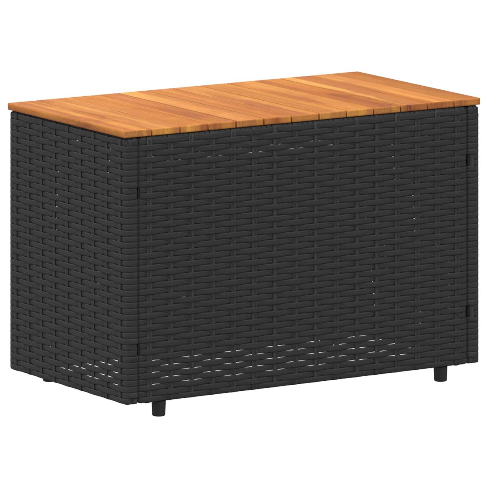 4-osobowa sofa ogrodowa, 4-osobowa, czarna, kremowo-biała, odporna na warunki atmosferyczne, na taras, balkon, werandę, lounge, z poduszkami i miejscem do przechowywania