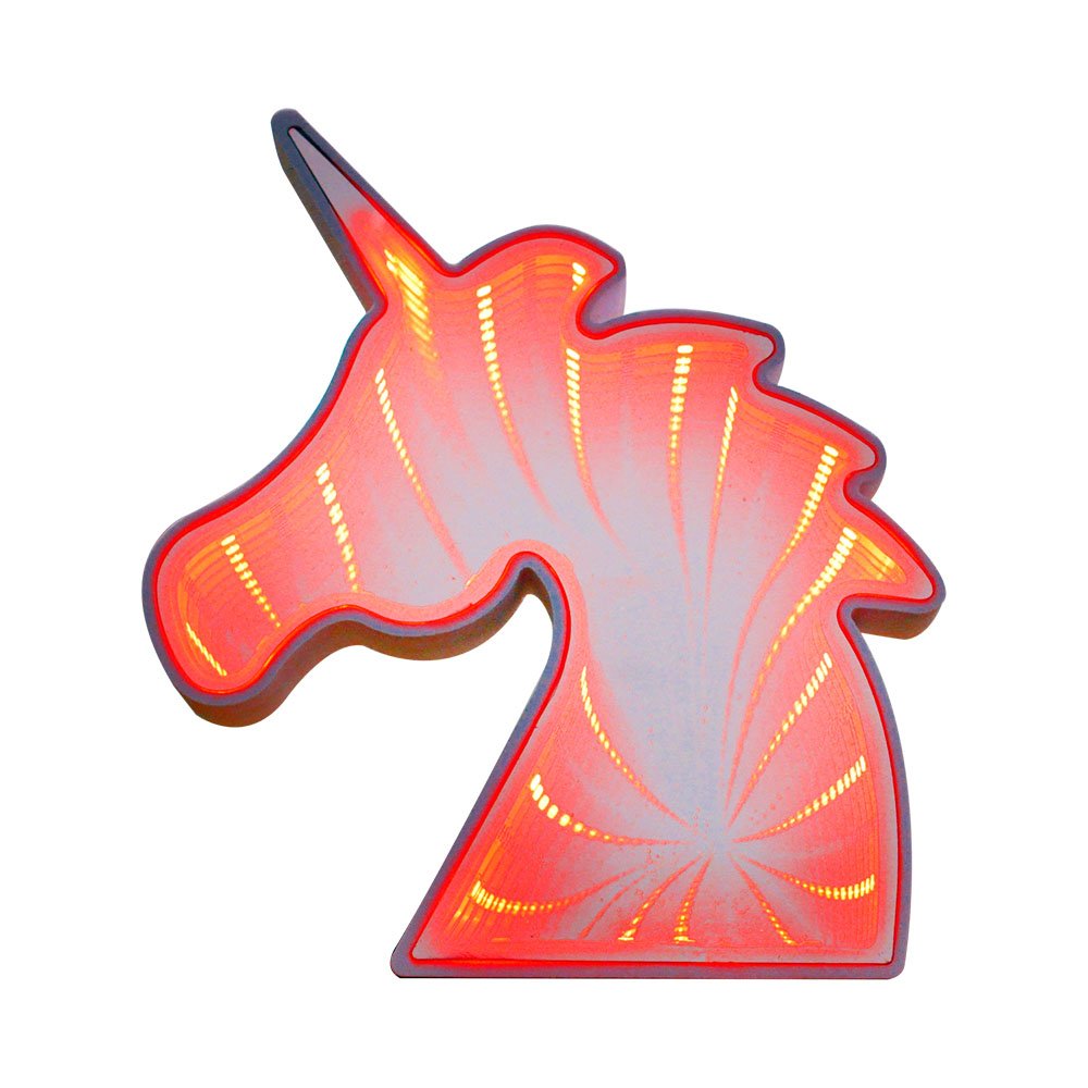 EZ Life 3D LED Light Up Unicorn Table Top Showpiece - PVC Red - Best Kids Gifts for Boys or Girls Party - Lights for Bedroom Kids Room - Pack of 1