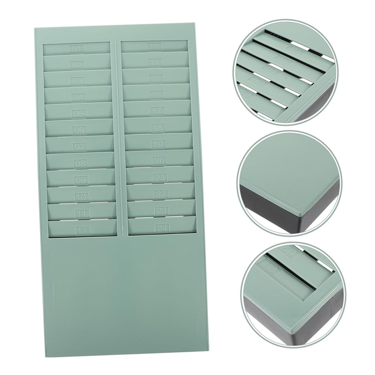 LALAFINA 2 Piezas Portatarjetas para Máquina de Asistencia, Tarjetero de Plástico de 24 Ranuras, Diseño de Pared, Instalación Fácil, Alta Capacidad, para Oficinas y Distintos Entornos