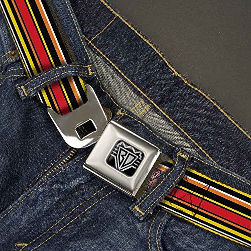 Cinturón Buckle-Down infantil de rayas multicolor y 1.0 pulgada de ancho ajustable 2