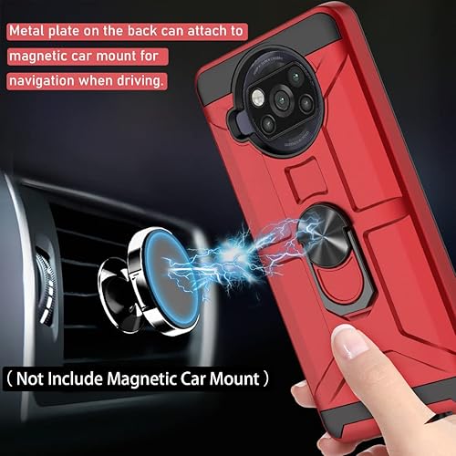Miniatura 3 de Jeylly Funda para Xiaomi Poco X3 NFC, Redmi Poco X3 Pro con soporte de anillo giratorio de 360 grados para soporte magnético de montaje en