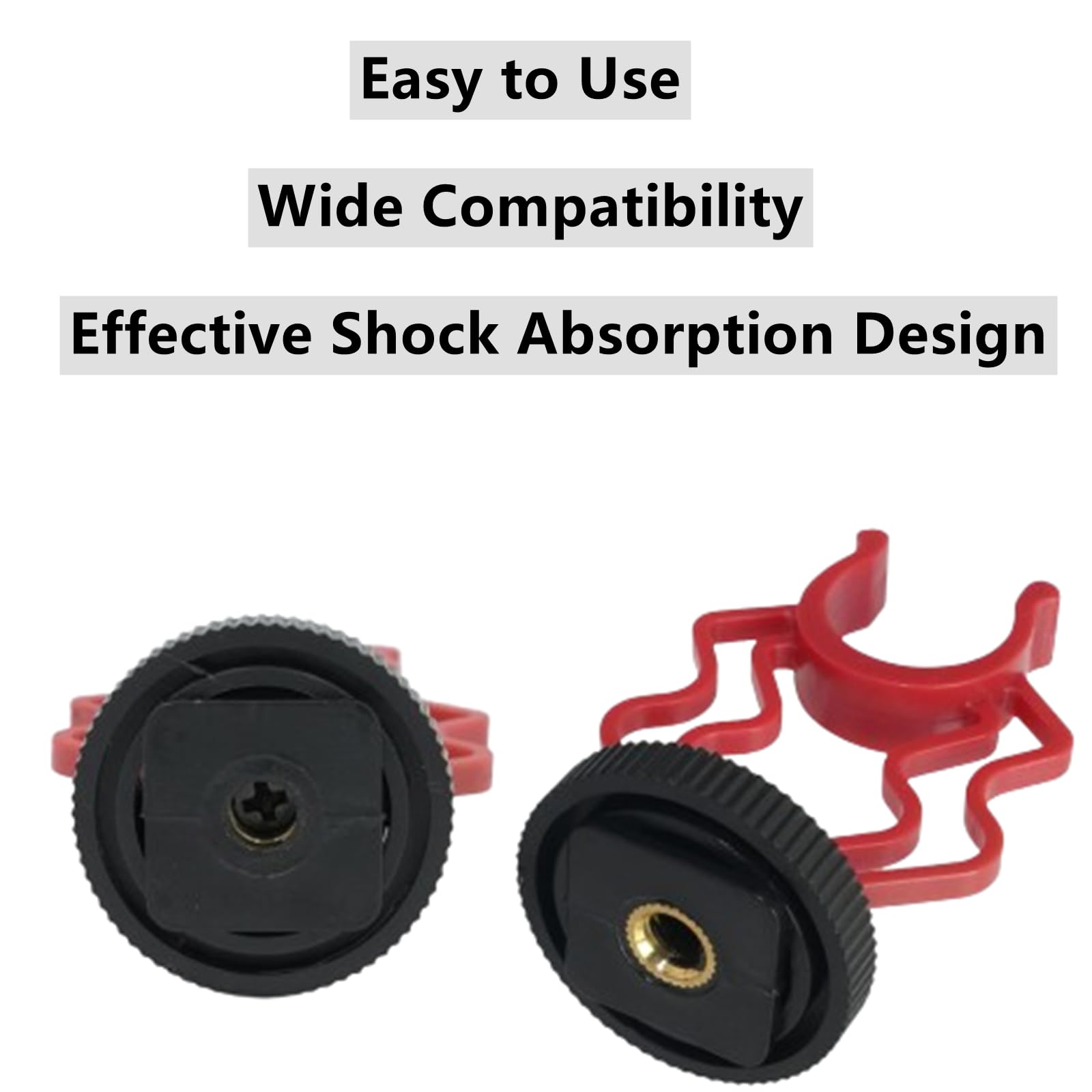 GHYJHS 2 Pcs Microphone Shock Mount Holder Steady Mic Mount Microphone Replacement Shock Mount with 1/4in Cold Shoe for Movo VXR10 Condenser Microphone - Image 4